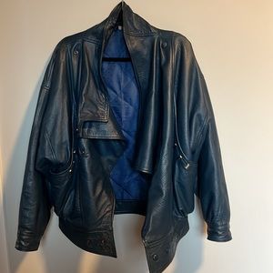 Vintage blue leather jacket